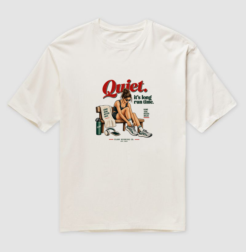 Camiseta Oversized Corrida - Quiet, It's Long Run Time - Imagem 4