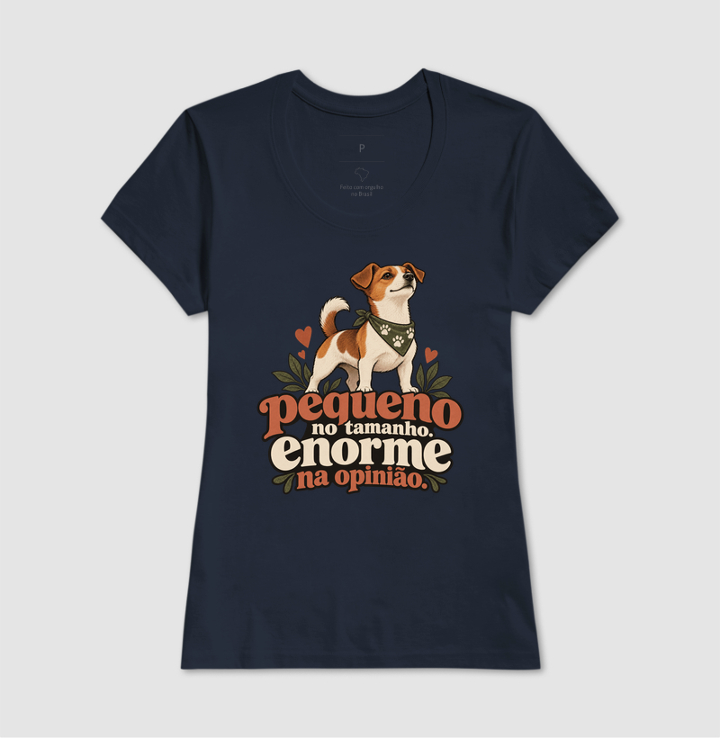 Camiseta Cachorro Pequeno "enorme na opinião" | Pelo & Pano - Imagem 7