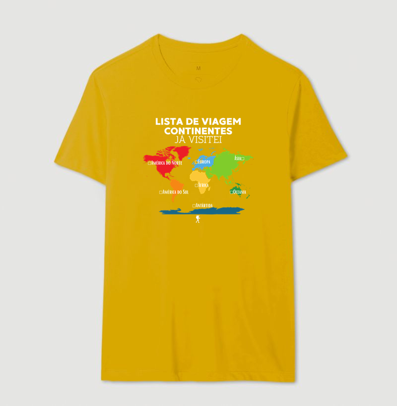 Camiseta Lista de Viagem Continentes Ja Visitei | Mapa Mundi Auto Personalizavel | Colecao Personalizaveis - Imagem 17