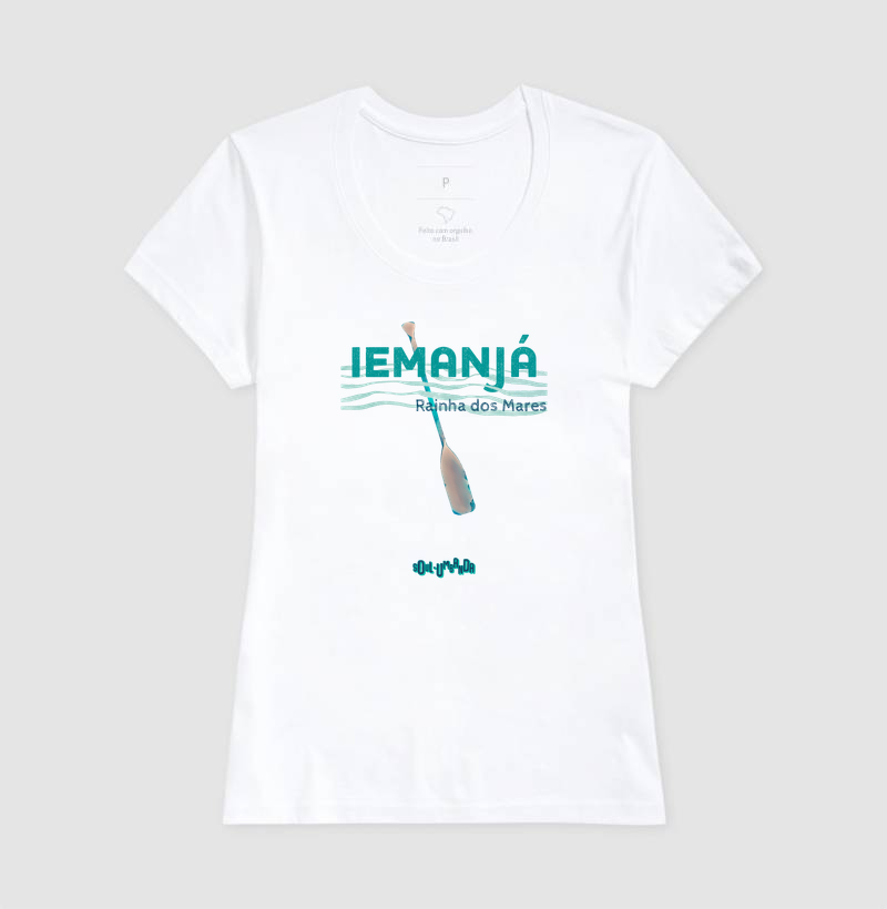 camiseta IEMANJÁ rainha dos mares feminina - Imagem 3