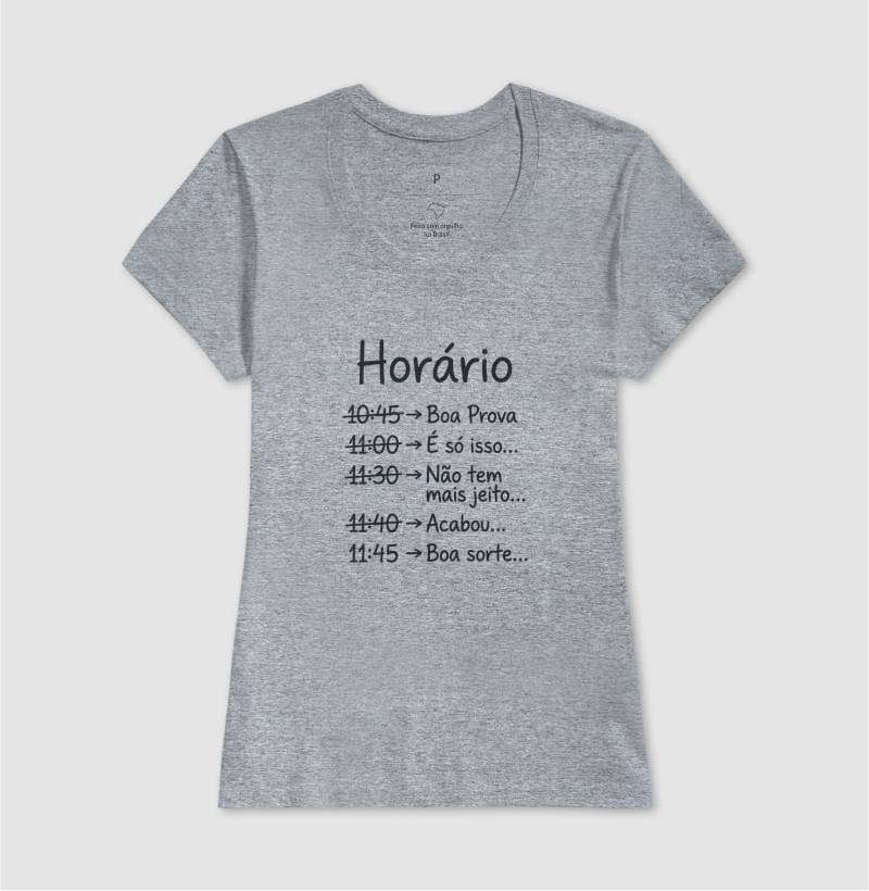 Camiseta Unissex Algodão Horário da Prova - Imagem 9