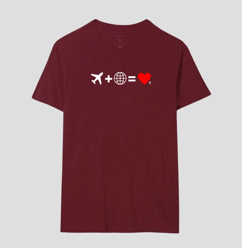 Camiseta Aviao Mais Mundo Igual Amor | Equacao Viagem Minimalista | Colecao Viciados em Viagem - Imagem 21