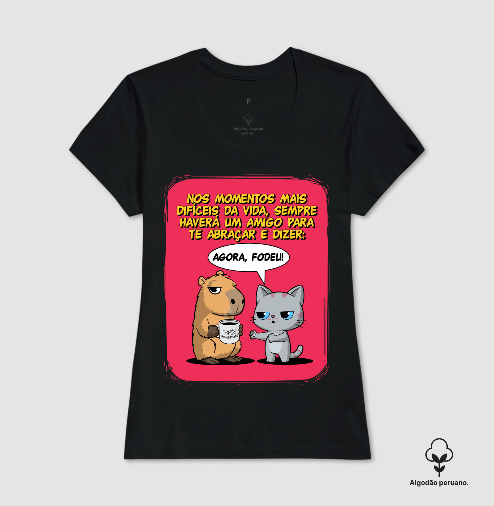 Camiseta Capivara e Gato Amigos - Imagem 6