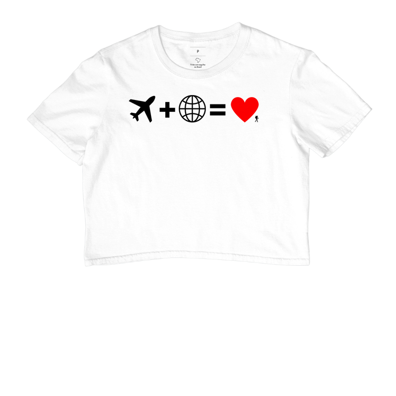 Camiseta Aviao Mais Mundo Igual Amor | Equacao Viagem Minimalista | Colecao Viciados em Viagem - Imagem 3