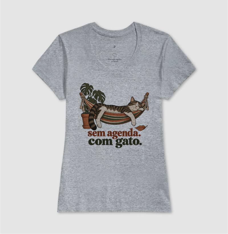 Camiseta Gato Descanso "sem agenda. com gato." | Pelo & Pano - Imagem 9