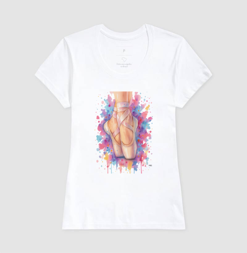 Camiseta Algodão Premium - Bailarina Aquarela  - Imagem 5