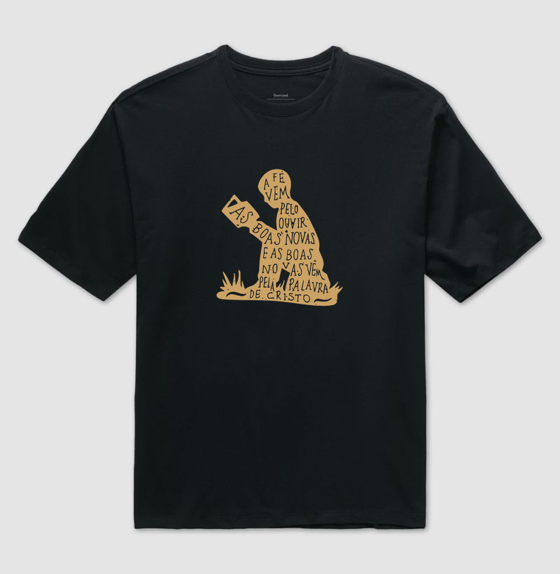 Camiseta Oversized A fé vem pelo Ouvir - Imagem 2