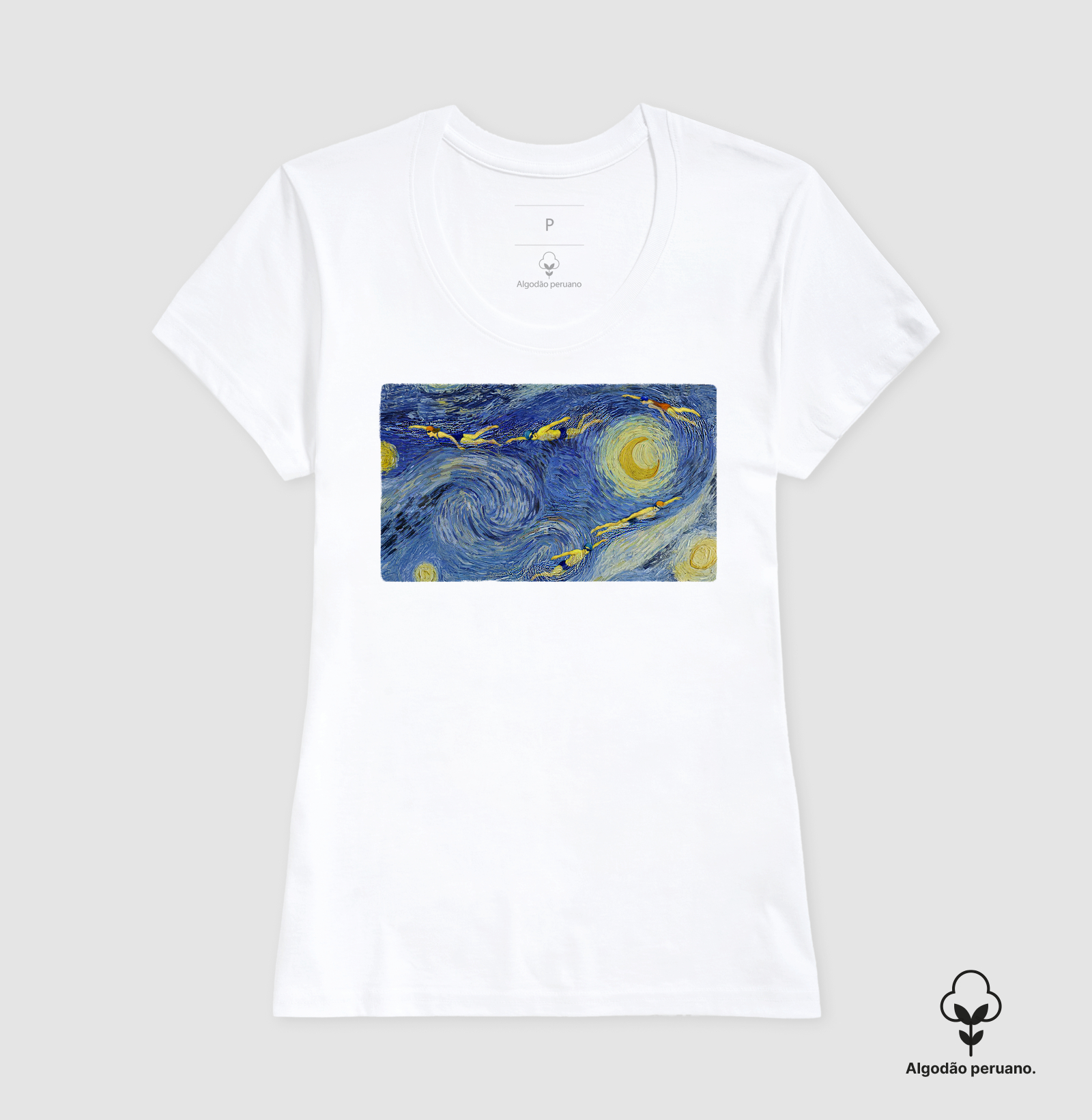 Camiseta Algodão Peruano Natação - O Mar Agitado - Imagem 6