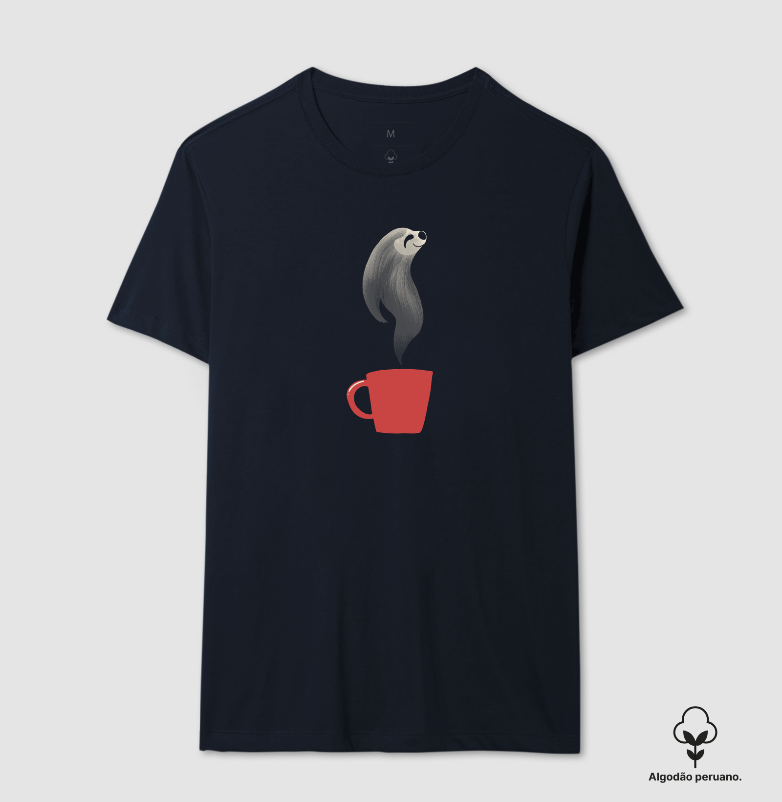 Camiseta Algodão Peruano Café Preguiça - Imagem 4