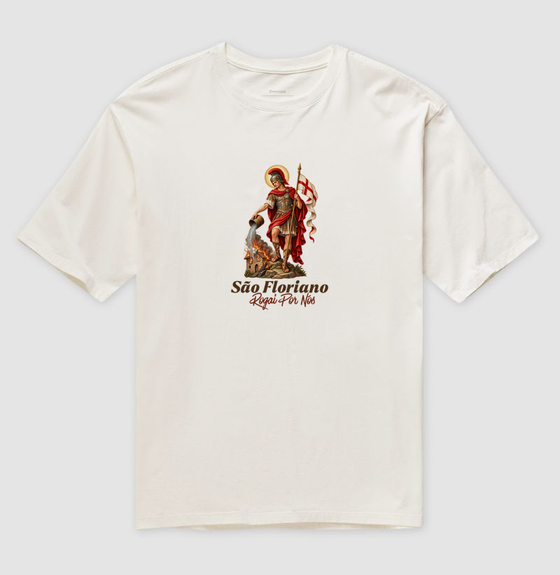 Camiseta Oversized São Floriano Rogai Por nós - Imagem 4