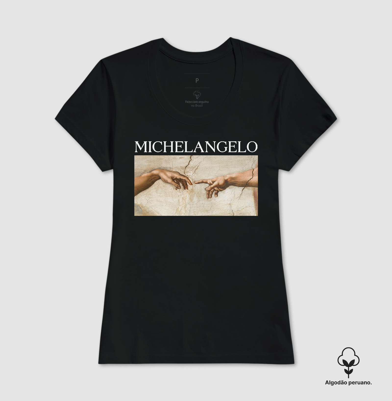 Camiseta Michelangelo – A Criação de Adão | Capela Sistina | 100% Algodão Premium - Imagem 5
