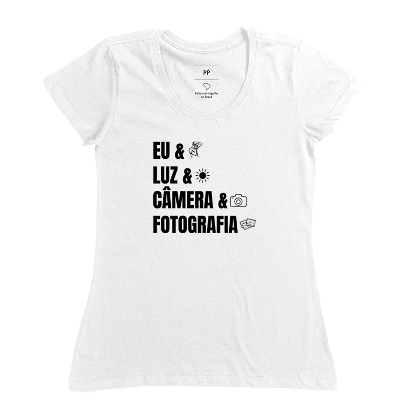 Camiseta eu, luz, câmera e fotografia - Imagem 5