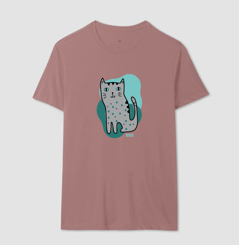 Desenho de gato cinza com fundo verde - Imagem 17