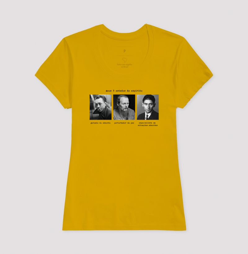 Camiseta Meus 3 Estados de Espírito | Camus, Kafka e Dostoiévski - Imagem 17
