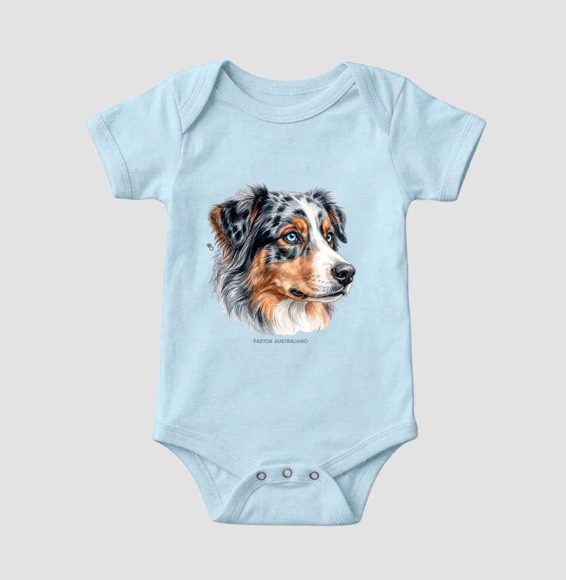 Cães - Pastor Australiano (Blue Merle) - Body Infantil - Imagem 6