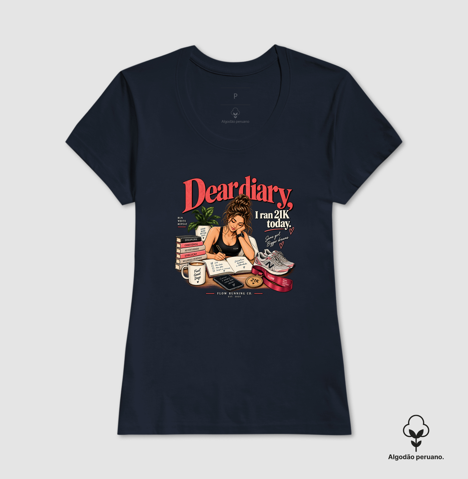 Camiseta Algodão Peruano Corrida - Dear Diary, I Ran 21k Today - Imagem 3