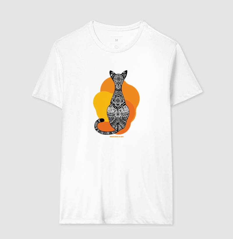 Gata de costas e fundo laranja e amarelo - Imagem 5