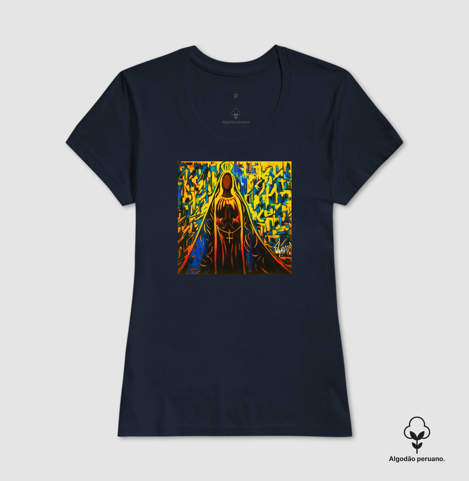 Camiseta Algodão Peruano Nossa Senhora Arte Sacra - Imagem 8