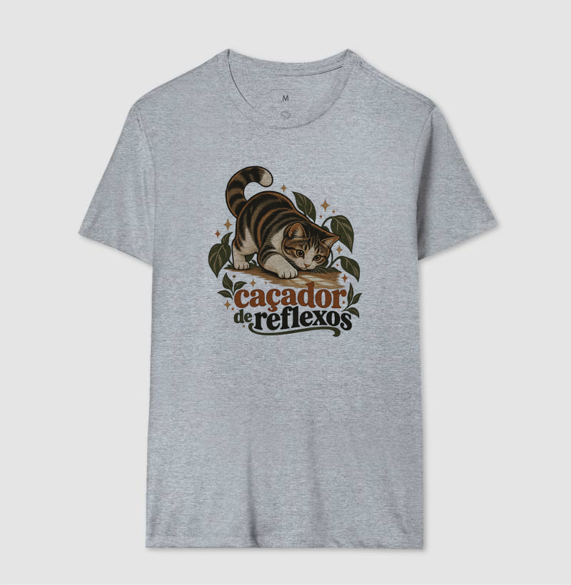 Camiseta Gato Brincando "caçador de reflexos" | Pelo & Pano - Imagem 8