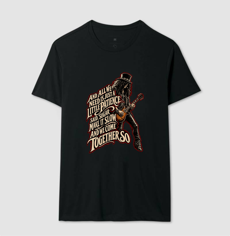 Camiseta Patience – Rock, Guitarra e Atitude | Estampa Vintage Rock - Imagem 2