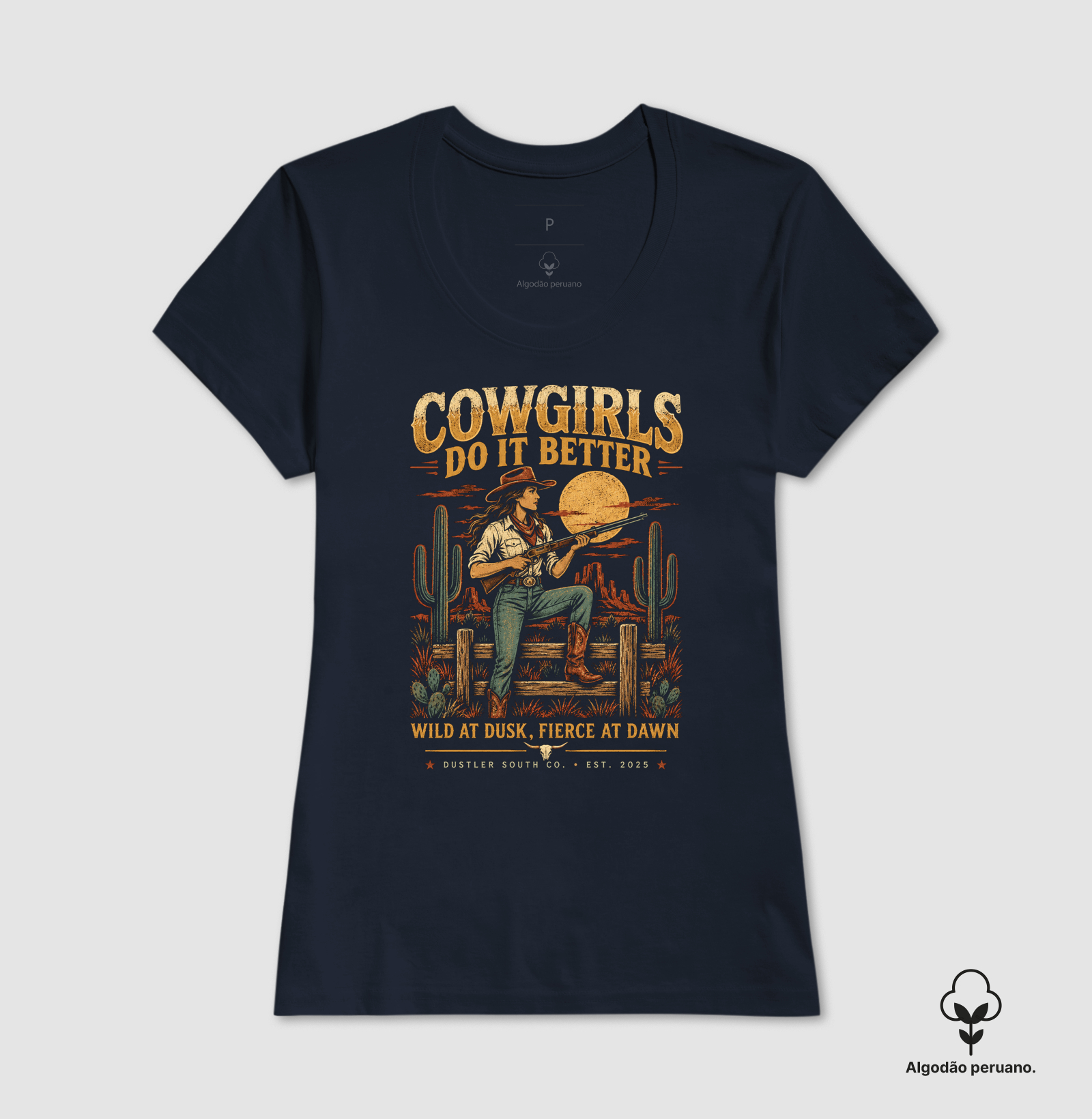 Baby Look Country Cowgirls Do It Better Dustler South Co. Algodão Peruano Premium - Imagem 3