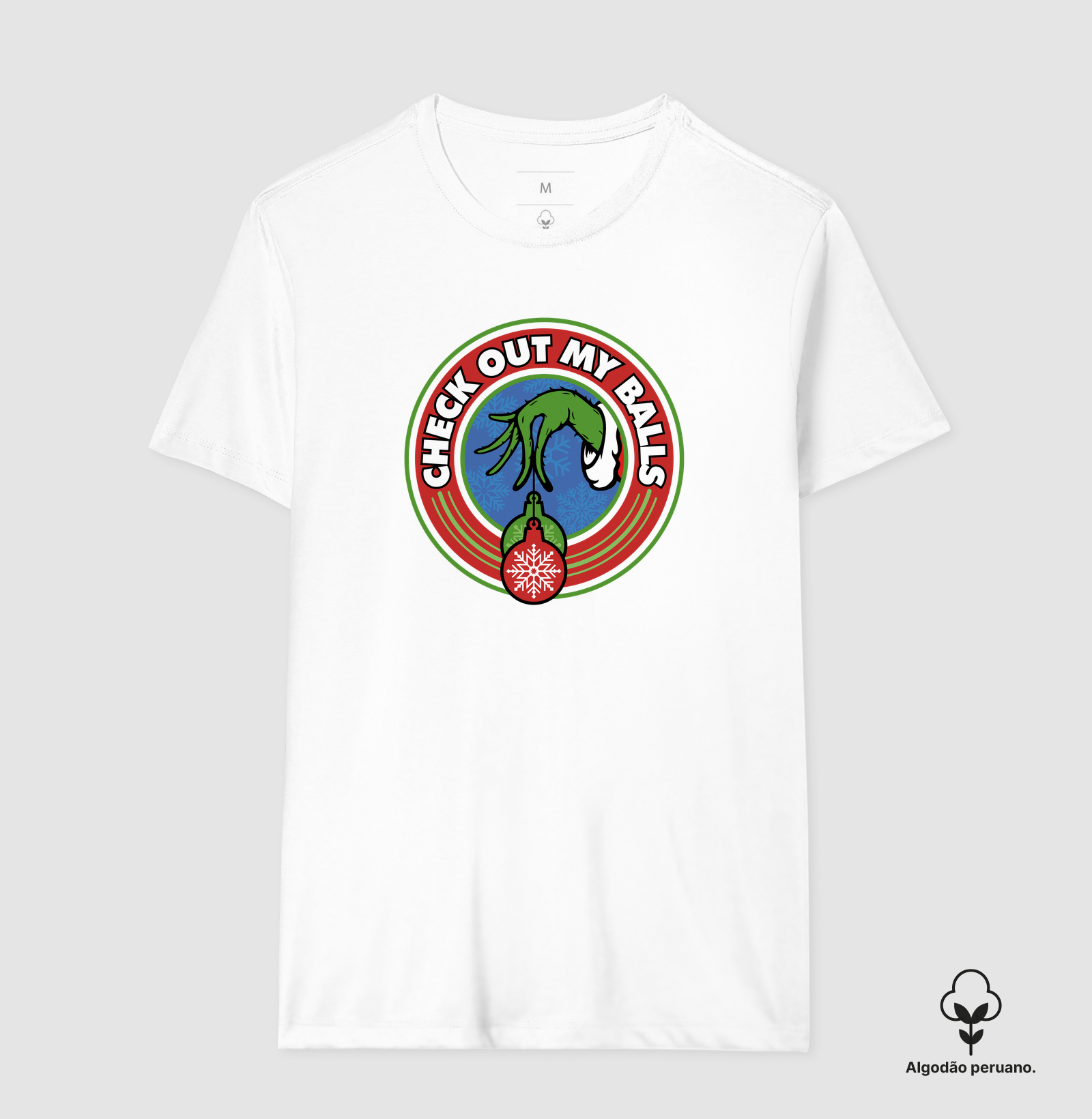 Camiseta Algodão Peruano Grinch Olha as Minhas Bolas - Imagem 2