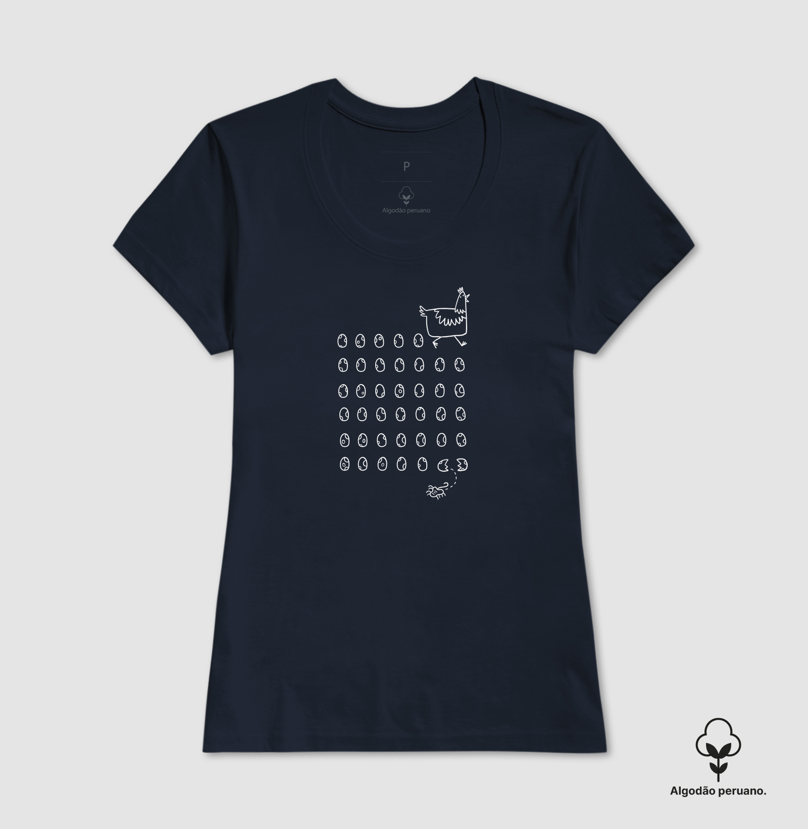 Camiseta Algodão Peruano Chicken Alien - Imagem 5