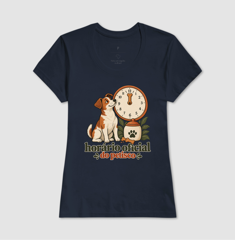 Camiseta Cachorro Petisco "horário oficial do petisco" | Pelo & Pano - Imagem 7