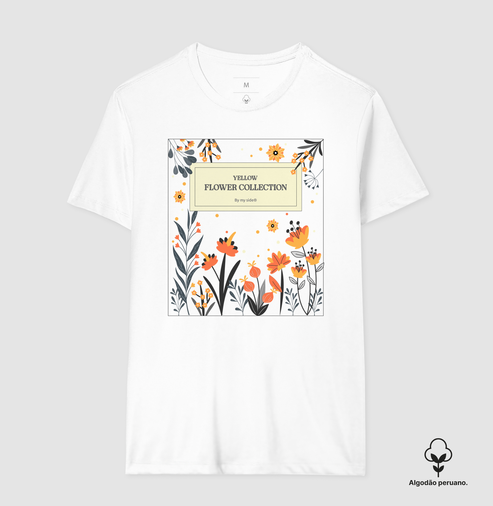 FLOR LARANJA - Algodão Peruano - Imagem 9