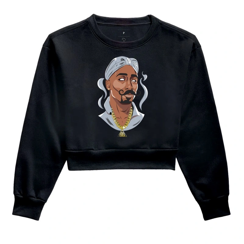Cropped Mustache Tupac