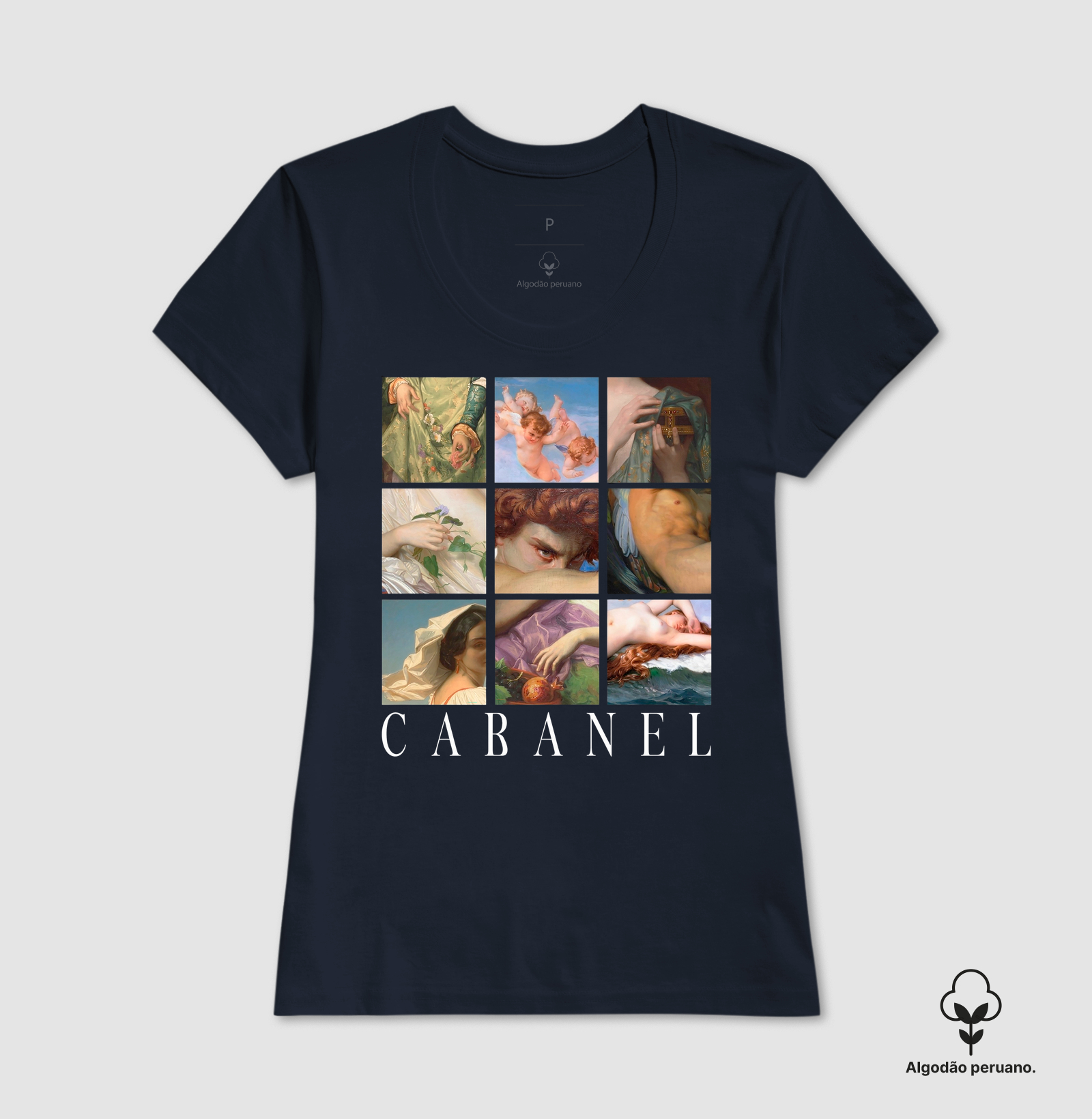  Camiseta Mosaico Alexandre Cabanel Arte Clássica Algodão Premium Tanguis - Imagem 2