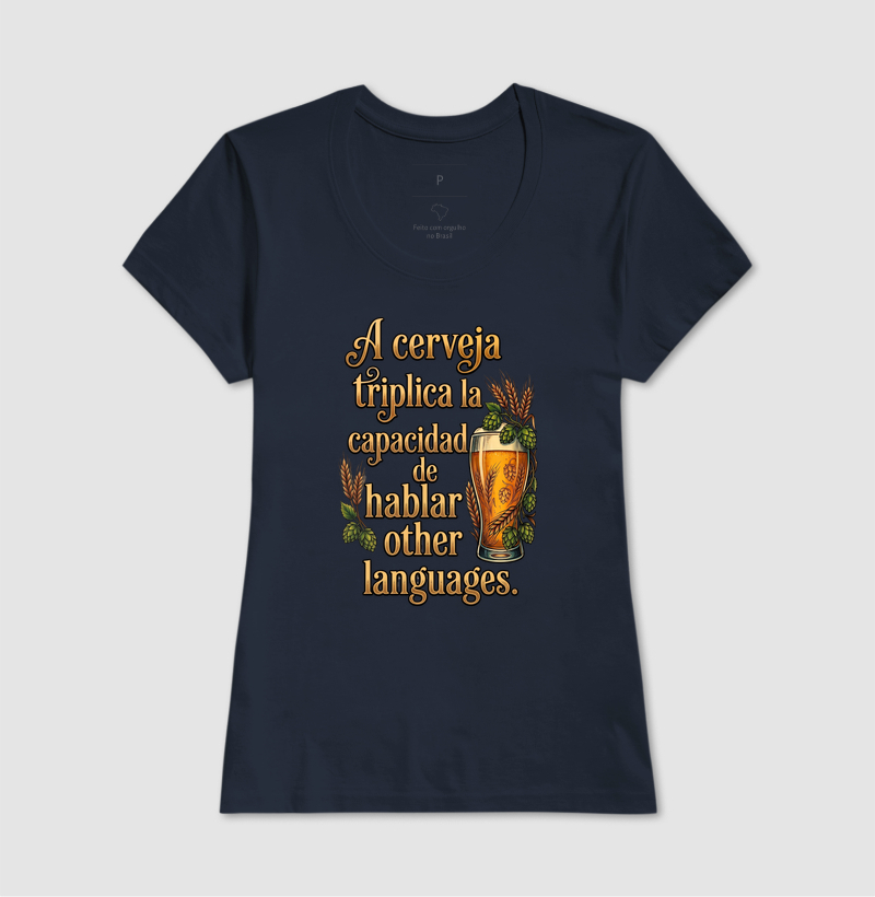 Camiseta Poliglota de Bar: A Cerveja Triplica - Imagem 5