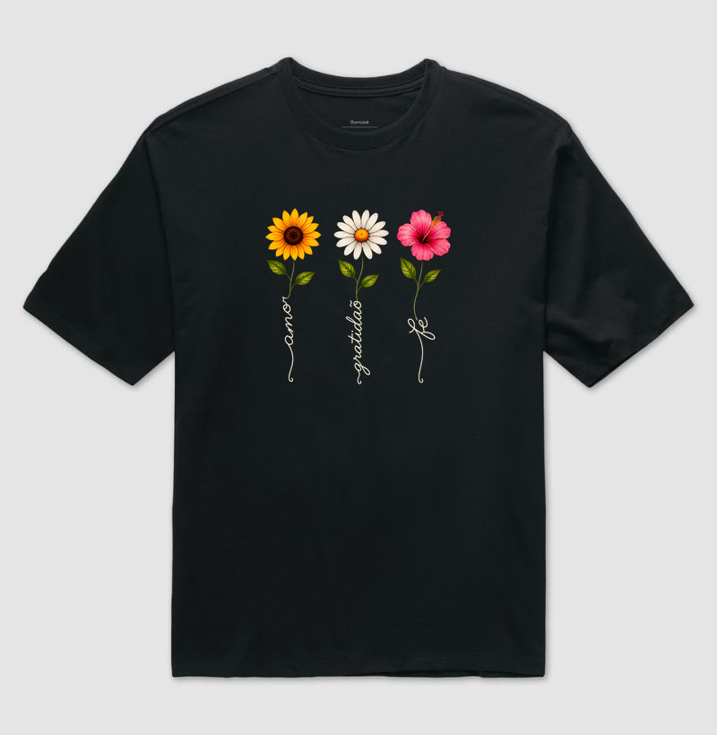 Camiseta Floresça com amor, fé e gratidão. - Imagem 2