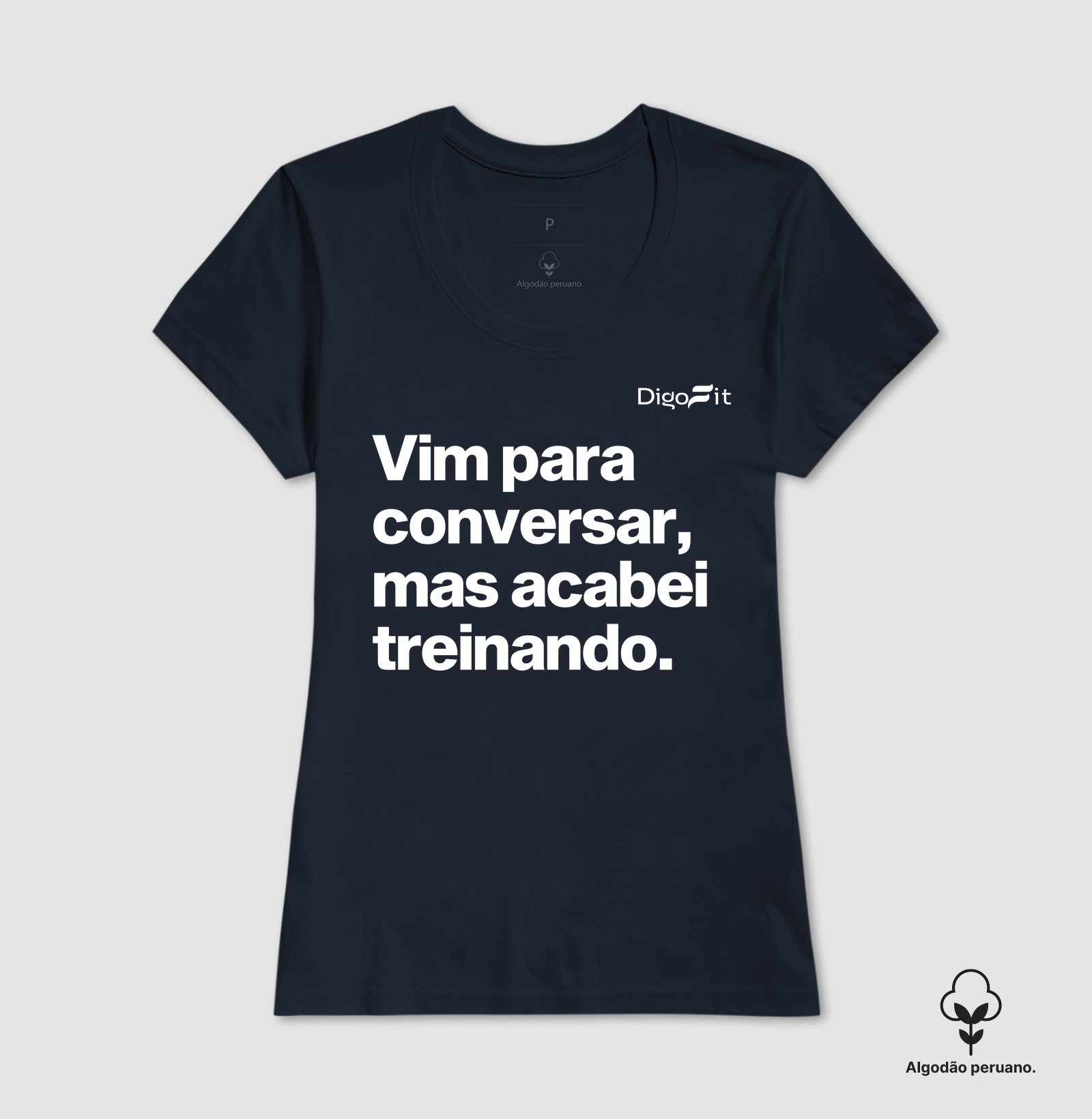 CAMISETA ALGODÃO PERUANO ACADEMIA VIM PARA CONVERSAR - Imagem 7