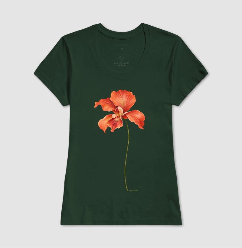 Camiseta Flor Laranja (estampa G) - Imagem 11