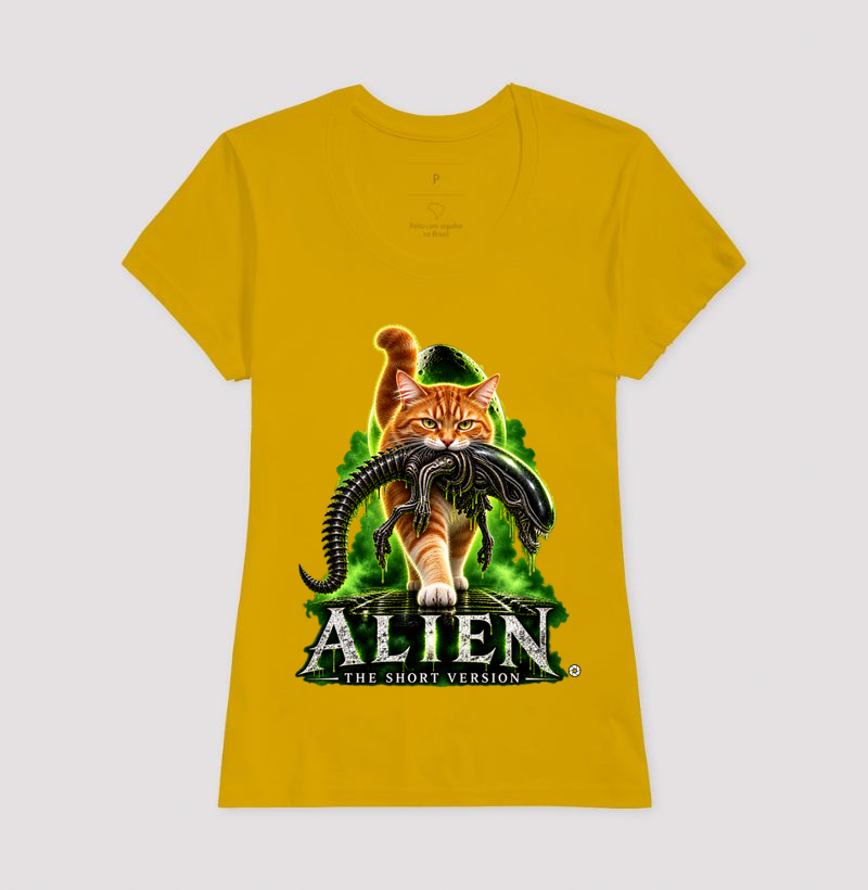 Camiseta Alien – The Short Version Gatos (laranjinha) - Imagem 15