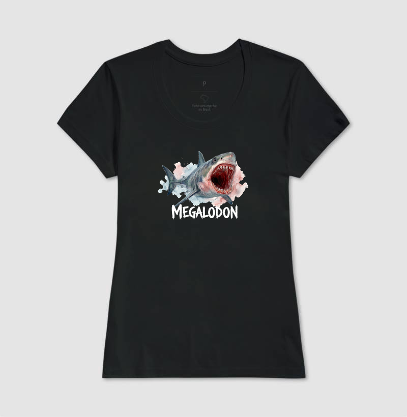  Camiseta Tubarão Megalodon Ataque Algodão Premium Dinoloco  - Imagem 3