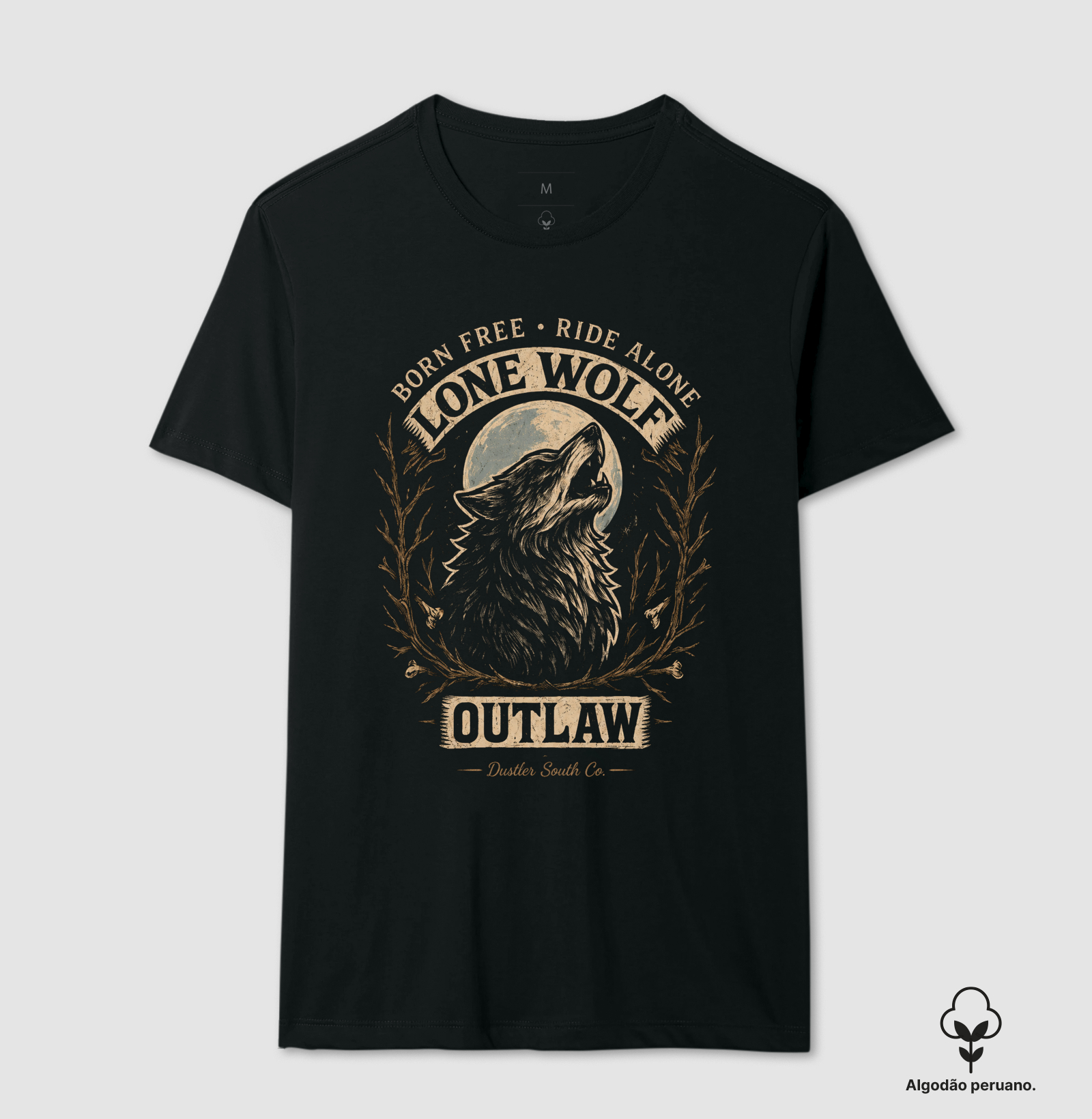 Camiseta Lone Wolf – Born Free, Ride Alone - Imagem 2