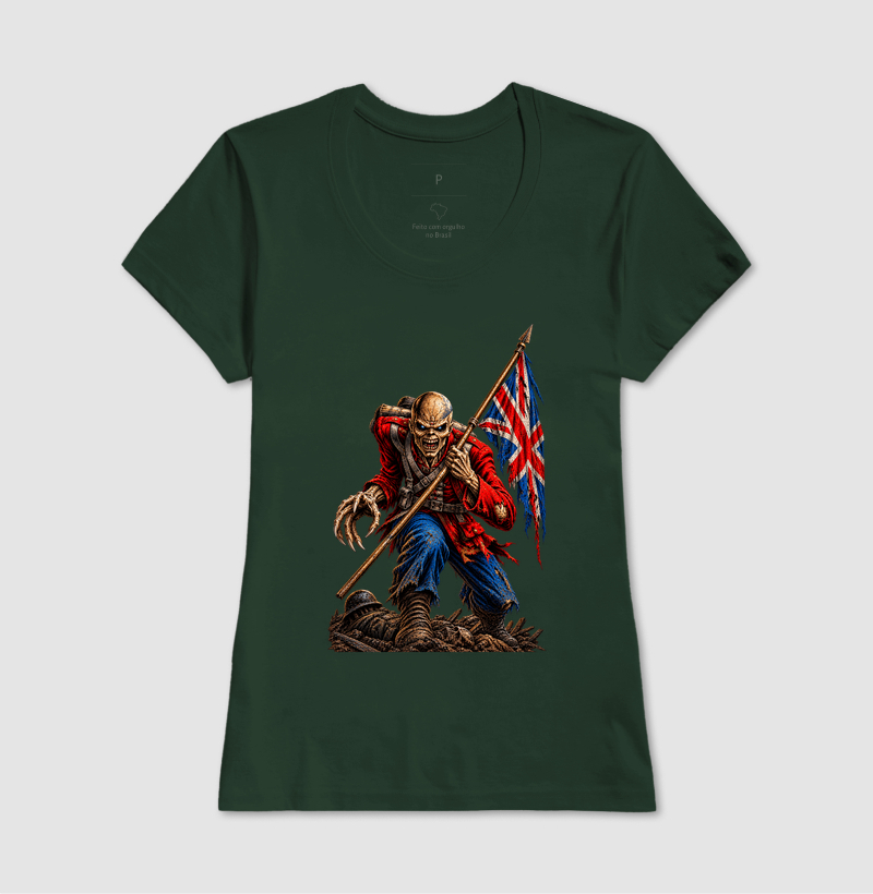 Camiseta Heavy Metal Caveira Soldado Britânico – Estampa Rock Dark Iron Maiden - Imagem 11