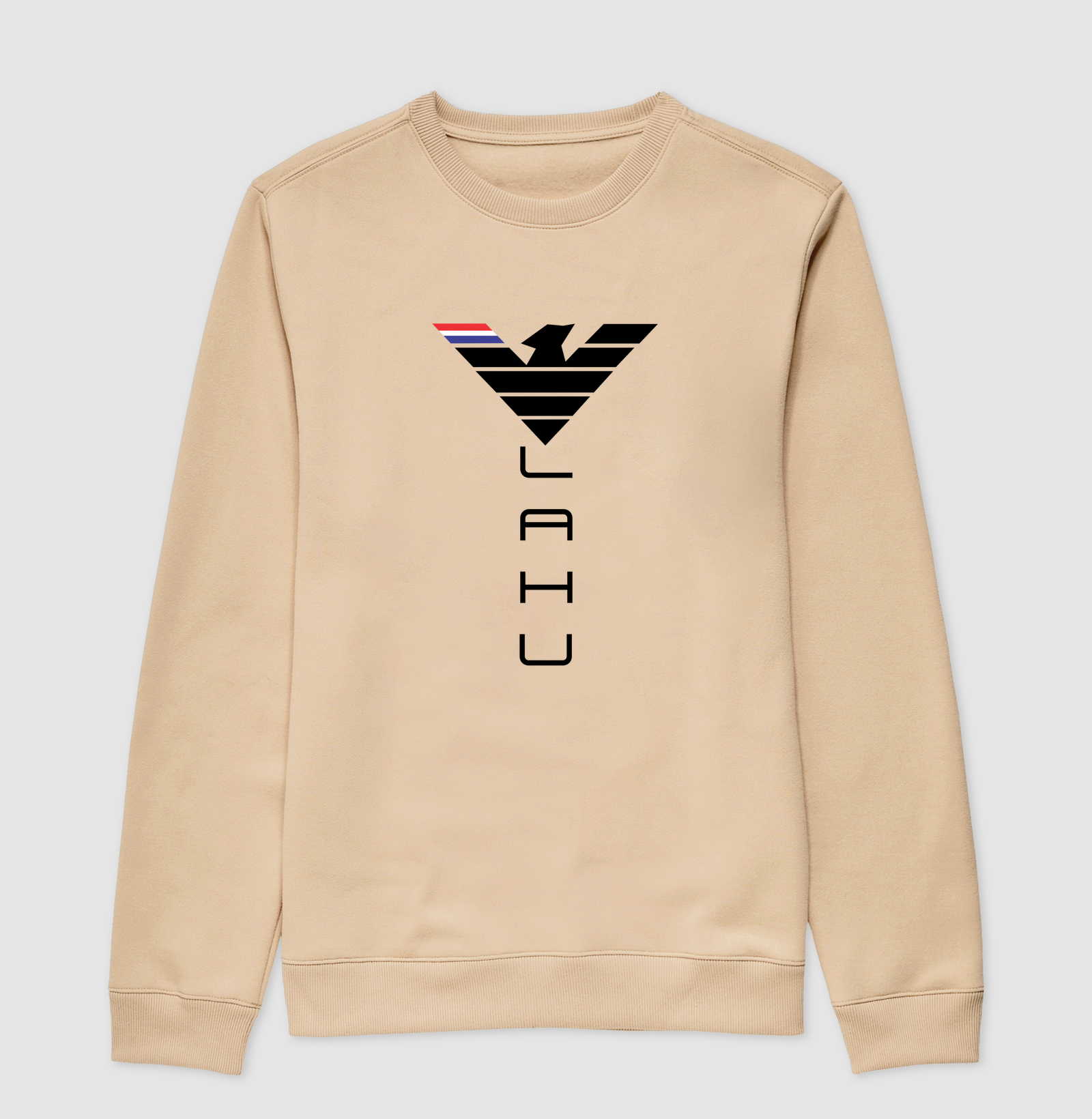 LAHU — ERGUIDA, MODERNA, INESQUECÍVEL ✨ Uma composição que muda a perspectiva e eleva tudo. Sobre o BRANCO profundo e elegante, a fênix se destaca no topo — linhas nobres, detalhes que brilham, pronta para guiar. Abaixo, LAHU em trajetória vertical: letra por letra, firme e imponente, subindo como quem não para de crescer. - Imagem 3