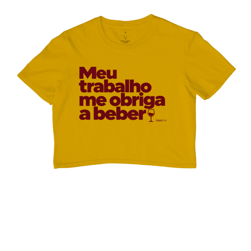 Camiseta Cropped Meu Trabalho Me Obriga a Beber – Frase Divertida de Vinho - Imagem 7