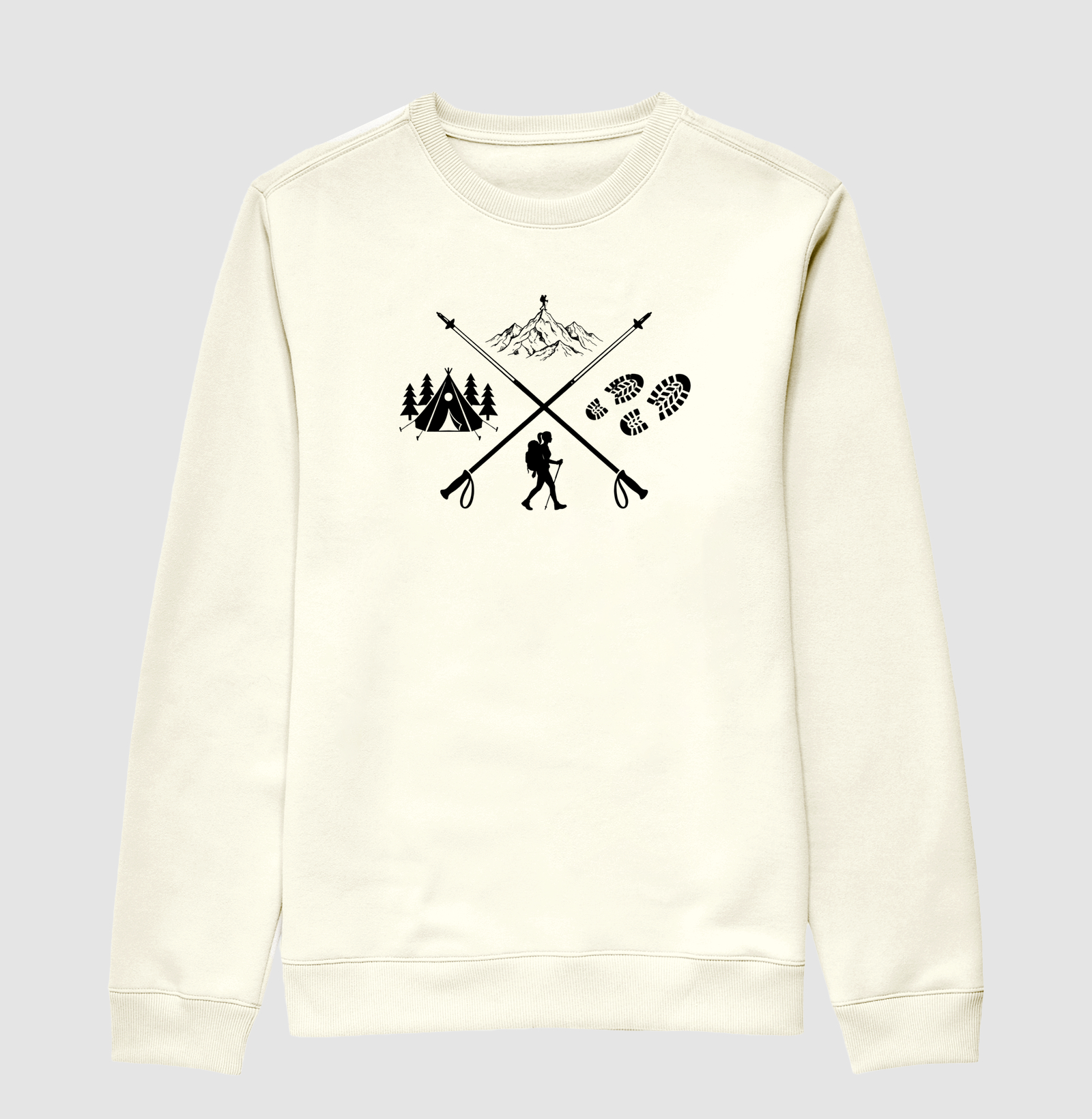 Camiseta Trilheira Montanha Acampamento | Bastoes Cruzados Hiking Feminino | Colecao Viciados em Viagem - Imagem 2