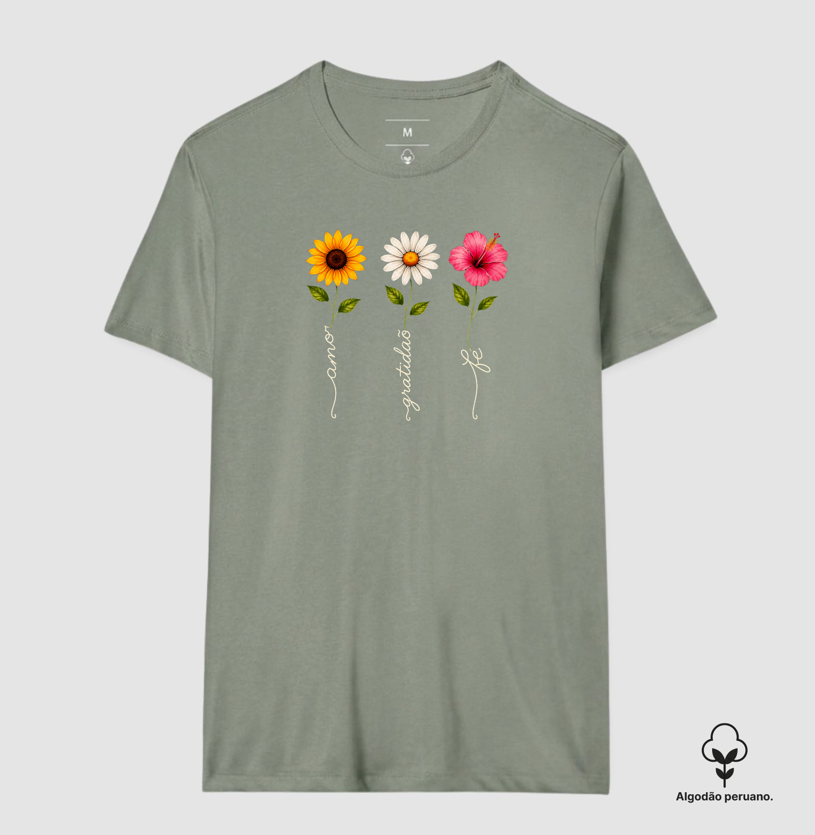 Camiseta Floresça com amor, fé e gratidão. - Imagem 7