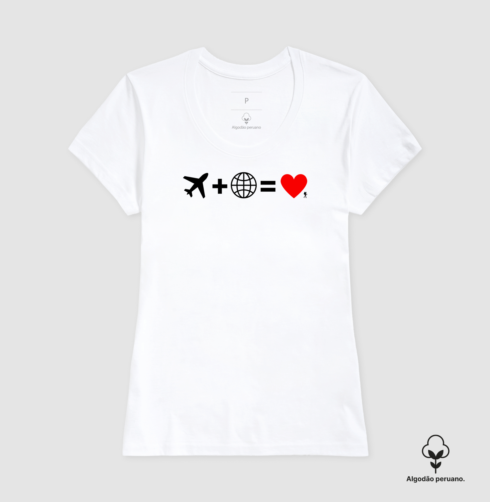 Camiseta Aviao Mais Mundo Igual Amor | Equacao Viagem Minimalista | Colecao Viciados em Viagem - Imagem 5