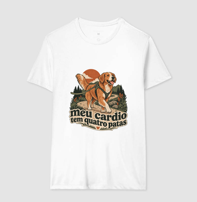Camiseta Cachorro Passeio "meu cardio tem quatro patas" | Pelo & Pano - Imagem 5