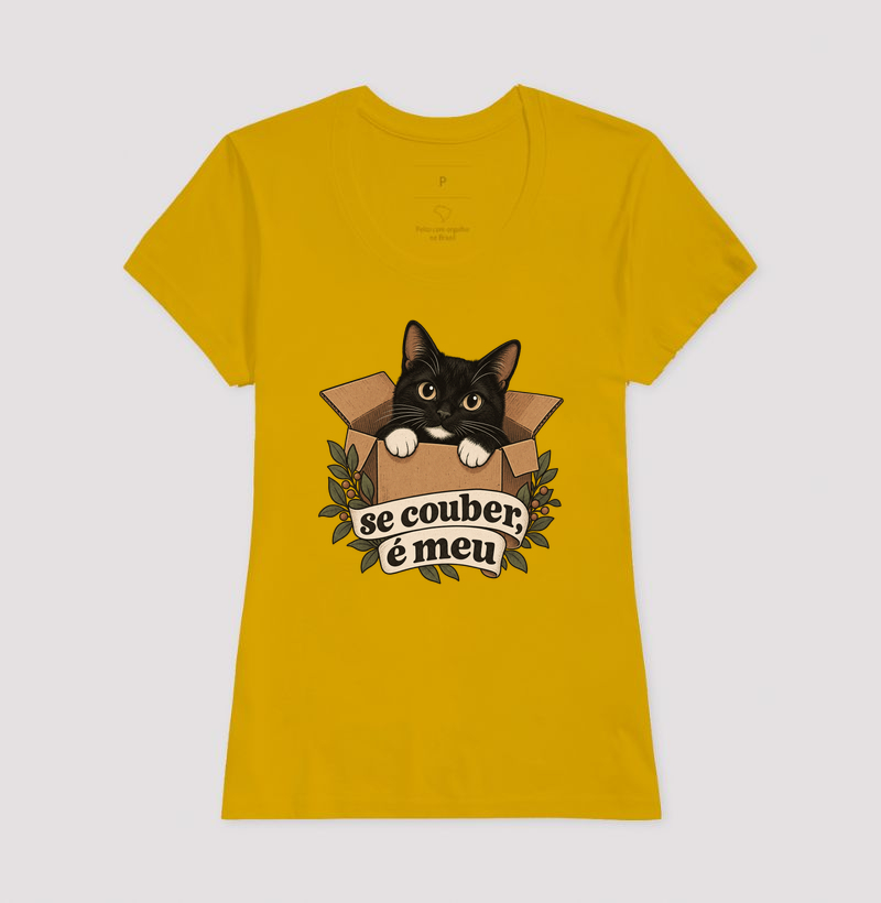 Camiseta Gato Caixa "se couber, é meu" | Pelo & Pano - Imagem 15