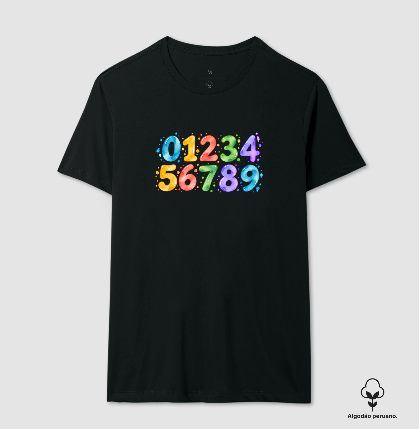 Camiseta Algodão Peruano Números em Cores - Imagem 5