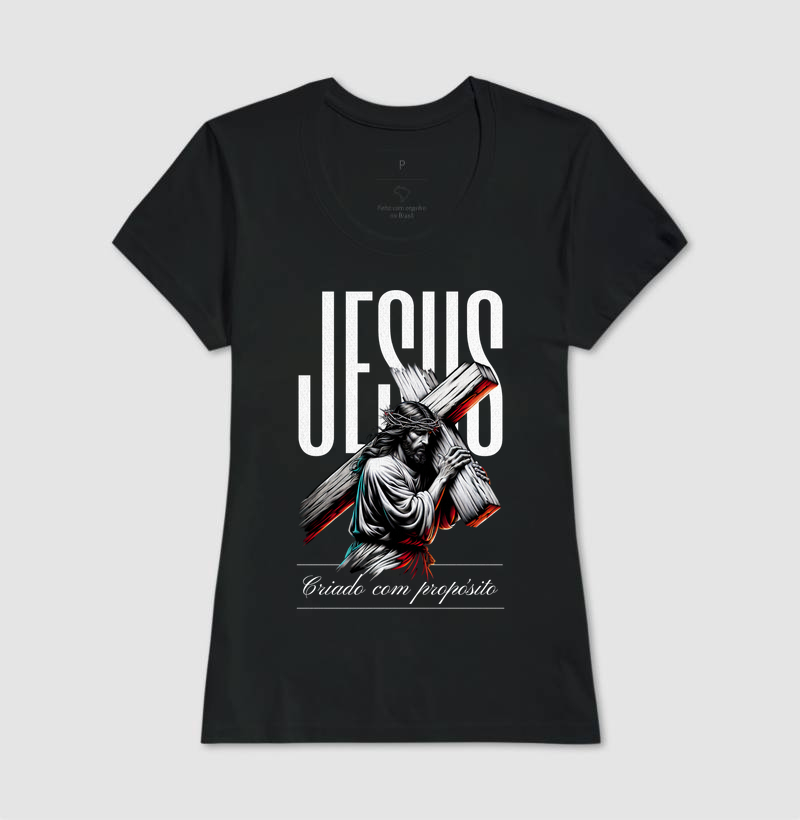 Camiseta Feminina Acinturada Criado Com Propósito - Imagem 2