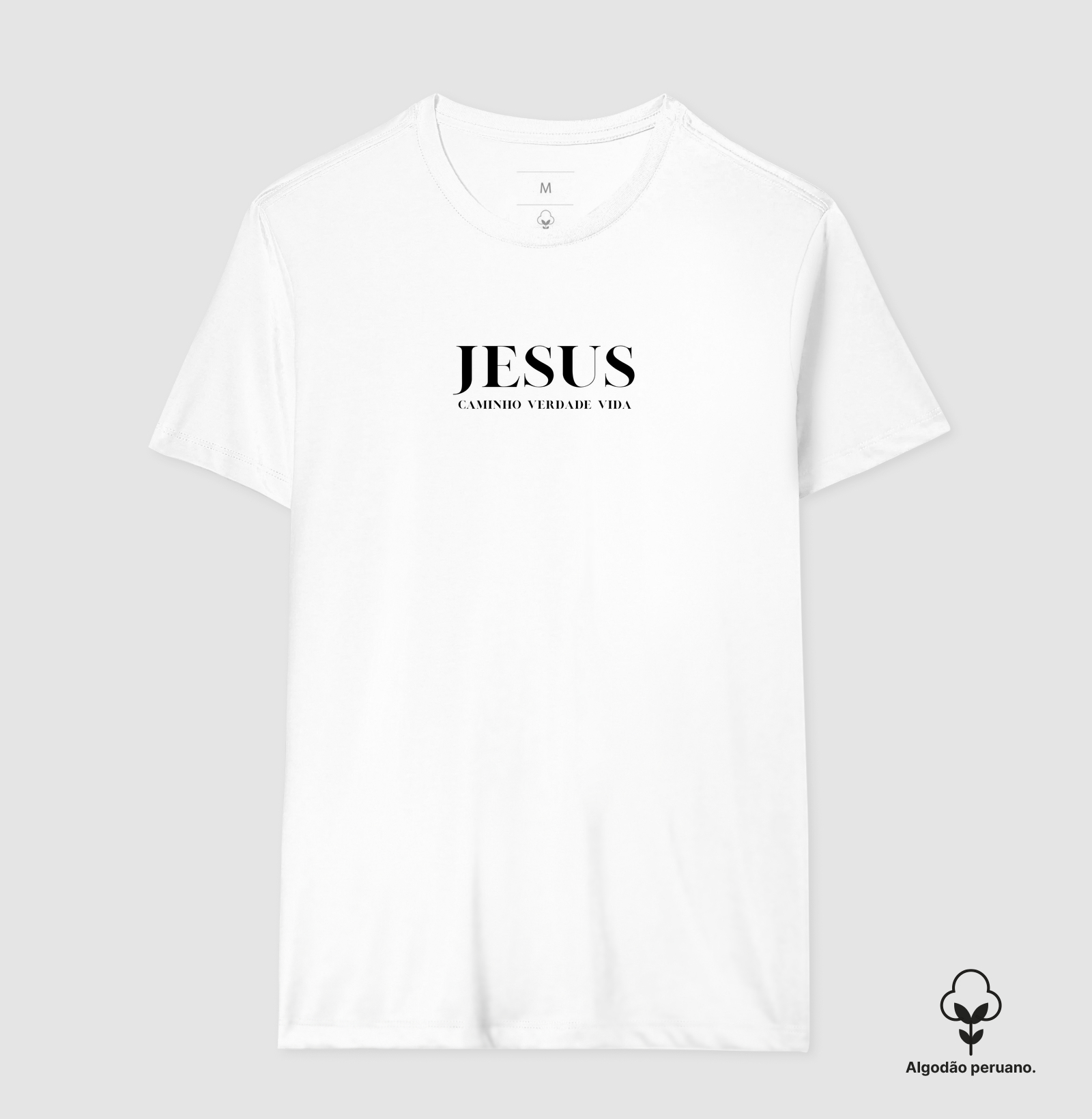 Camiseta Algodão Peruano Cristã Jesus Caminho Verdade e Vida - Imagem 3