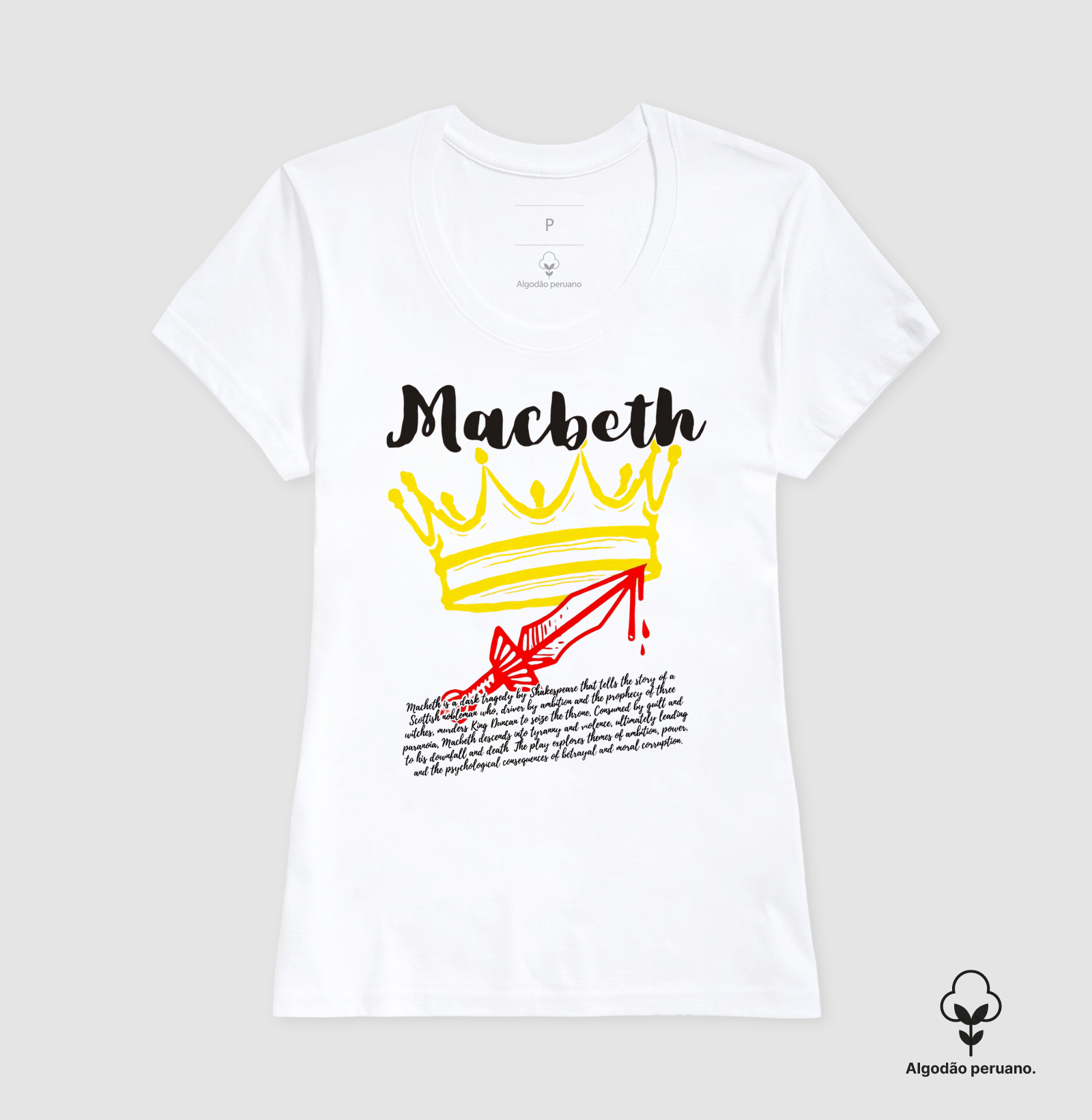Camiseta Algodão Peruano Tanguis Macbeth Shakespeare - Imagem 3